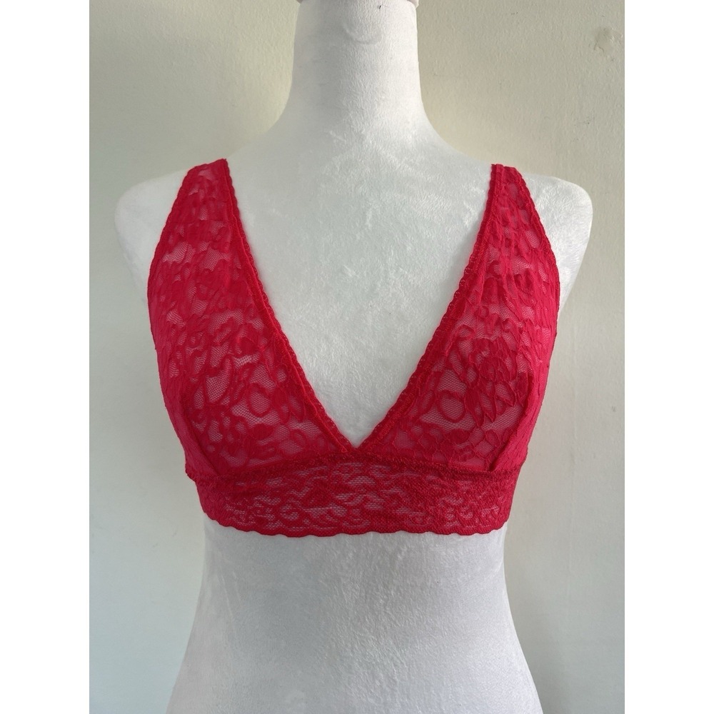 Victoria's‎ Secret Racerback Bright Red Stretch Lace Bralette Sz Small